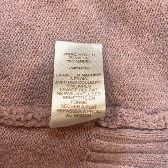 Chloe & Jasmine Women's Large Pink Waffle Sweater Cardigan Top - Picture 13 of 13